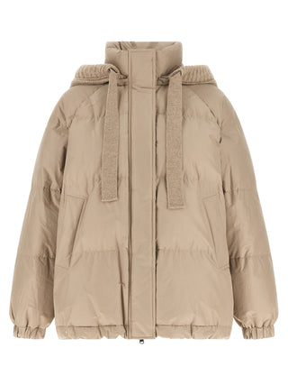 Beige Cotton Full-Length Jacket