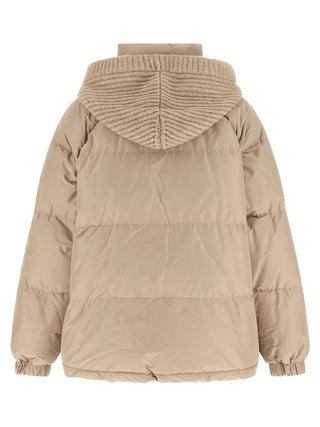 Beige Cotton Full-Length Jacket