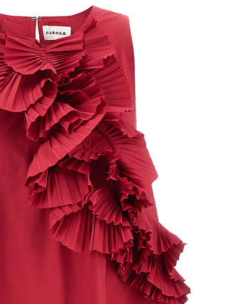 Fuchsia Polyester Long Dress