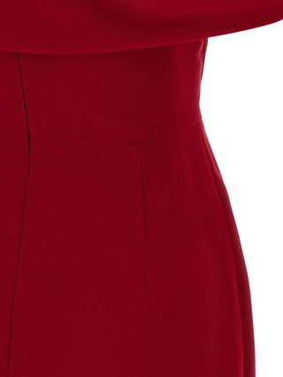 Red Polyester Long Dress