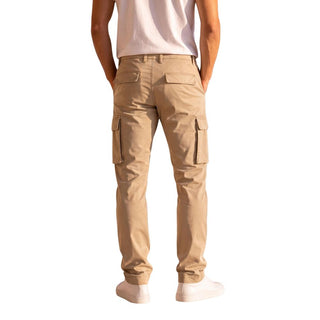Beige Cotton Cargo Pants