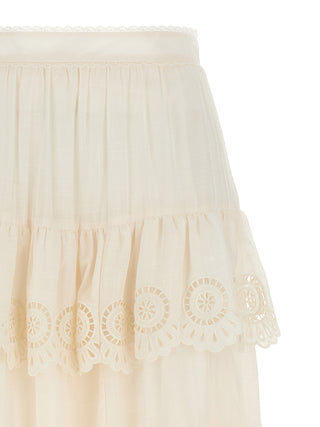 White Cotton Mini Skirt