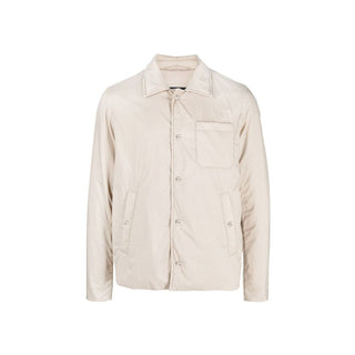Beige Polyamide Full-Length Jacket