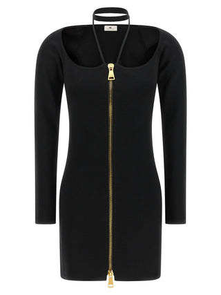 Black Viscose Short Dress