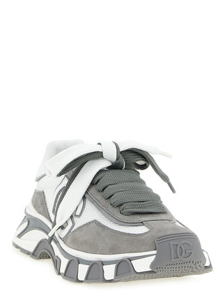 Gray Leather Athletic Sneakers