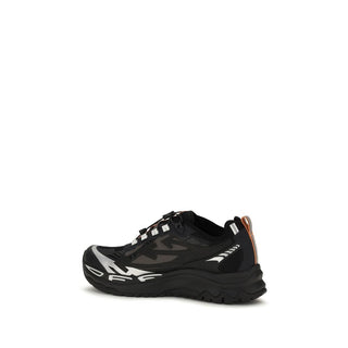 Black Polyester Athletic Sneakers