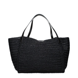Black Raffia Shoulder Bag