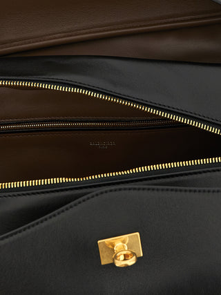Black Lamb Leather Handbag