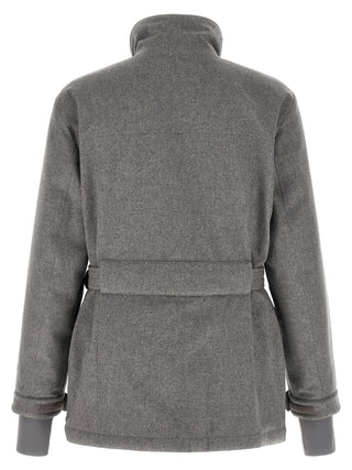 Gray Wool Full-Length Jacket