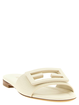 White Calfskin Slides