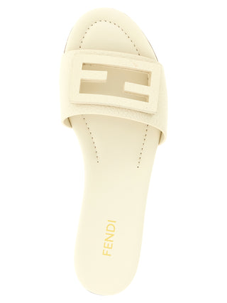 White Calfskin Slides