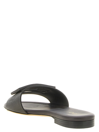 Brown Calfskin Slides