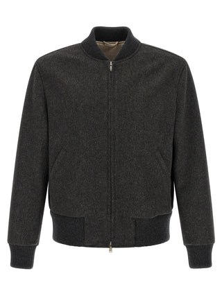 Gray Virgin Wool Bomber
