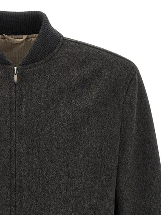 Gray Virgin Wool Bomber