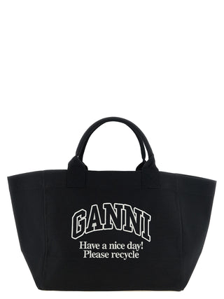 Black Recycled Cotton Tote Bag