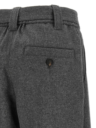 Gray Virgin Wool Cargo Pants