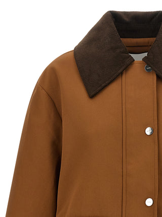 Brown Recycled Polyester Full-Length Jacket