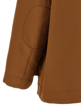 Brown Recycled Polyester Full-Length Jacket