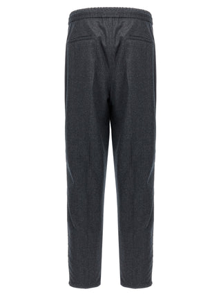 Gray Virgin Wool Casual Pants
