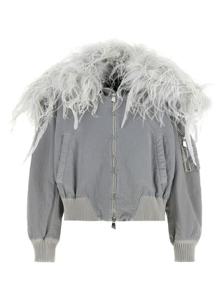 Gray Polyamide Bomber