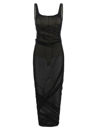 Black Polyamide Midi Dress