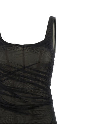 Black Polyamide Midi Dress