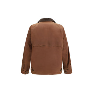 Brown Cotton Full-Length Jacket