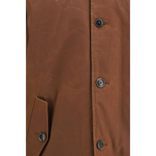 Brown Cotton Full-Length Jacket