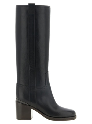 Black Calfskin Over The Knee