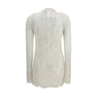 White Polyamide Casual Dress