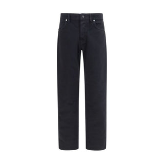 Black Cotton Straight-Leg Jeans