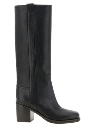 Black Calfskin Over The Knee