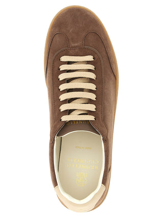 Brown Calfskin Low Top Sneakers