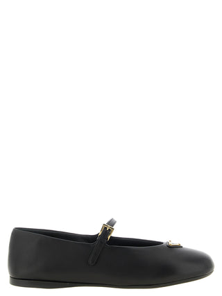 Black Lamb Leather Ballet Flats