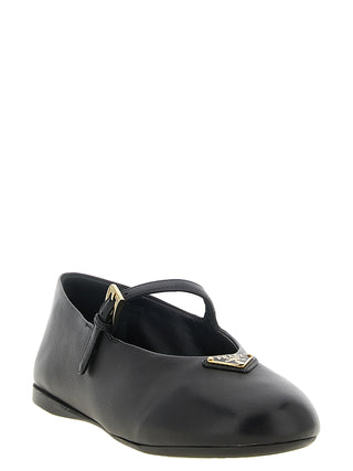 Black Lamb Leather Ballet Flats