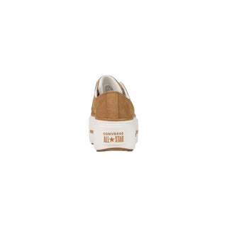Beige Leather Platform Sneakers