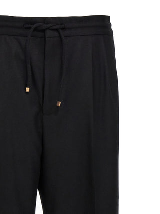 Black Wool Casual Pants