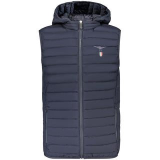 Blue Polyester Men's Jacket