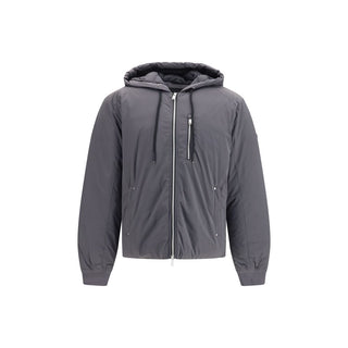 Gray Nylon Full-Length Jacket
