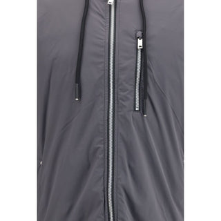 Gray Nylon Full-Length Jacket