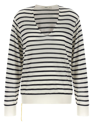 Bicolor Virgin Wool Cardigan