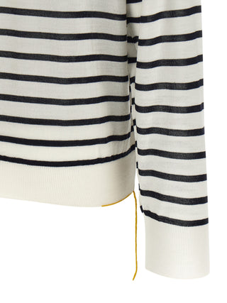 Bicolor Virgin Wool Cardigan