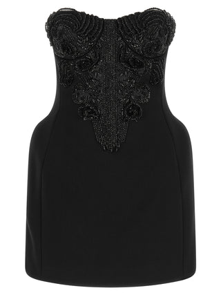 Black Polyester Short Dress