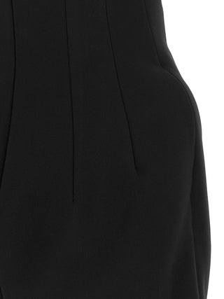 Black Polyester Short Dress