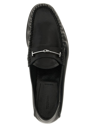 Black Goatskin Slip-On Loafers
