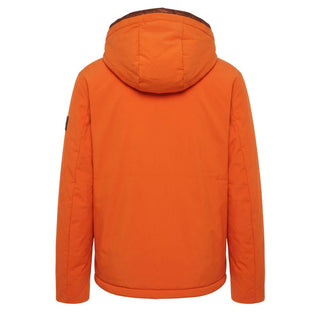 Orange Polyester Men Jacket