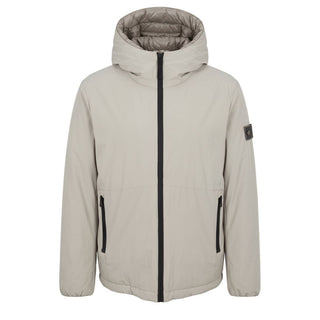 Beige Polyester Men Jacket