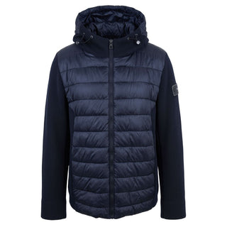 Blue Polyester Men Jacket