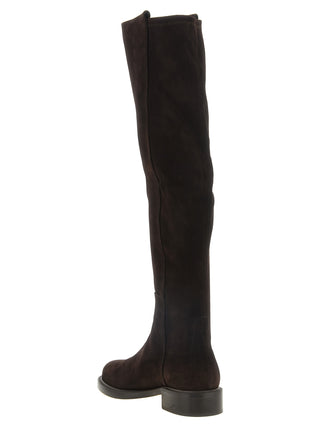Brown Lamb Leather Over The Knee