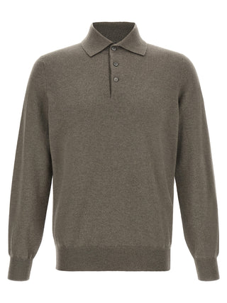 Bicolor Cashmere Polo Shirt